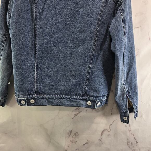 Pilcro Jacket Women XS Denim Jean Trucker Faux Fur Shearling Sherpa - Picture 7 of 11